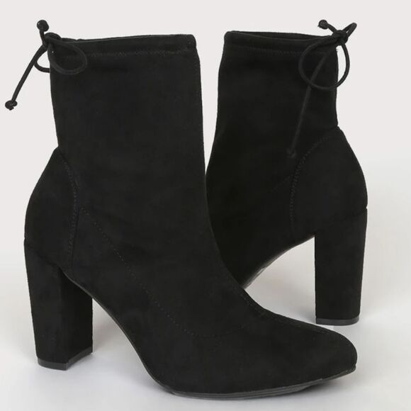 BAMBOO CHUNKY HEEL POINTED TOE WOMEN"S BOOTIE - Picture 14 of 15